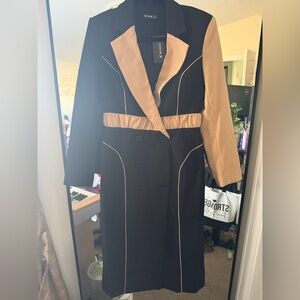 SHEIN Black and Tan Coat